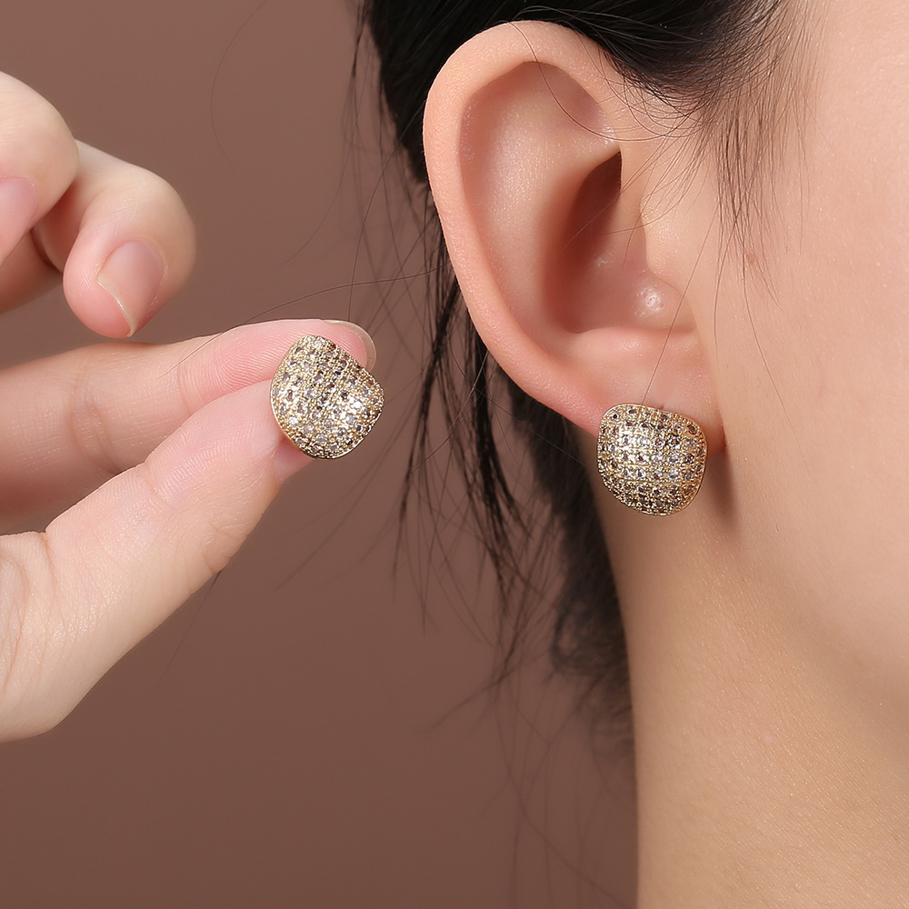 Casual Occasion Copper Material 1 Pair Elegant Lady Star Heart Shape Butterfly Plating Inlay Copper Artificial Diamond Ear Studs
