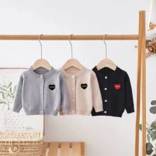 直播供货 2025新款童装毛衣 春季婴童圆领纯色外套女童棉针织开衫