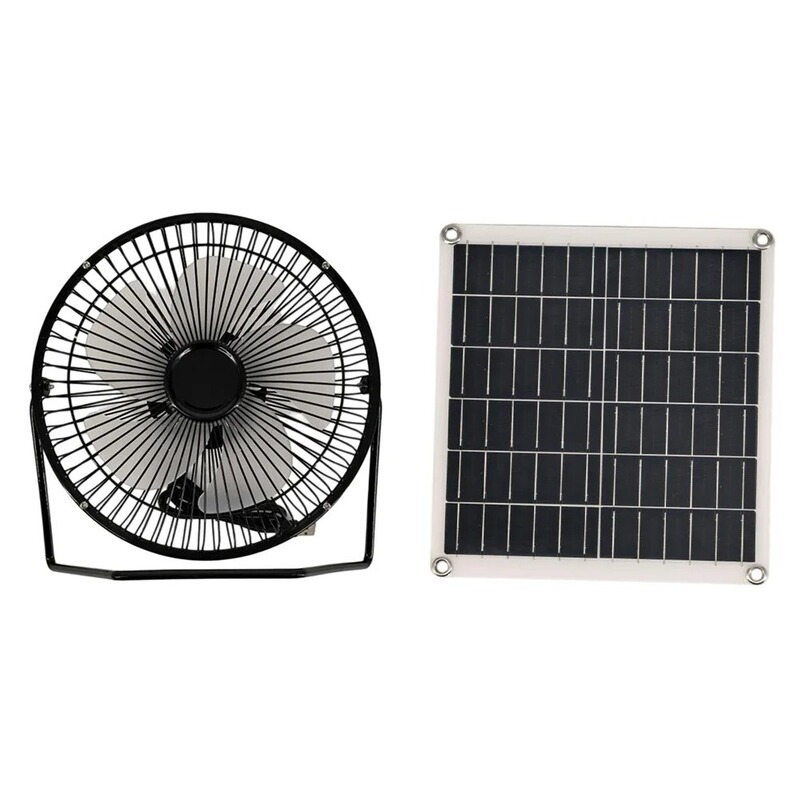 Cross-Border Supply of Solar-Powered Fans, 8inch Large-Sized Fans for Cooling and Heat Dissipation, Adjustable in 2 Speeds, USB
