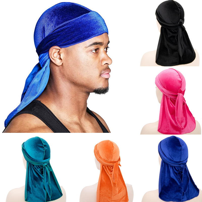 Amazon cross-border new velvet long tail pirate hat European and American hip hop large size headscarf toe cap