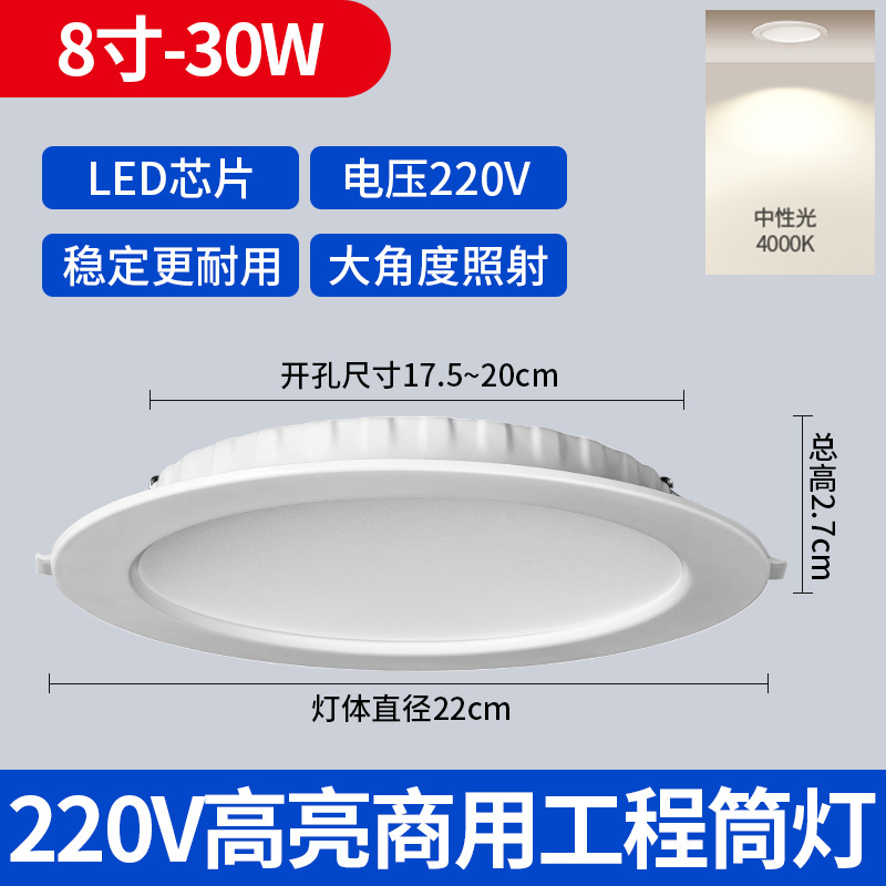 Downlight LED Empotrable de Techo de PVC Ultrafino de Alta Luminosidad para Sala de Estar