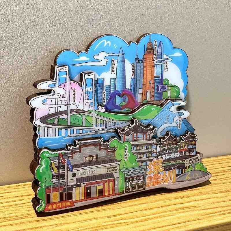 広東都市冷蔵庫マグネット広州深セン順徳恵州潮州佛山珠海汕頭観光名所のお土産|undefined