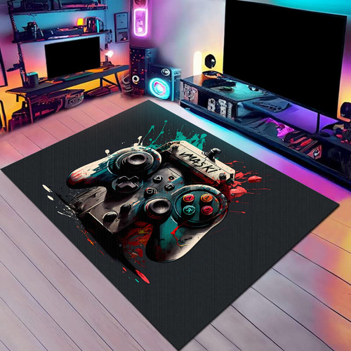 Amazon's new game console carpet, e-sports arcade room decoration floor mat, cartoon cyberpunk carpet, large area