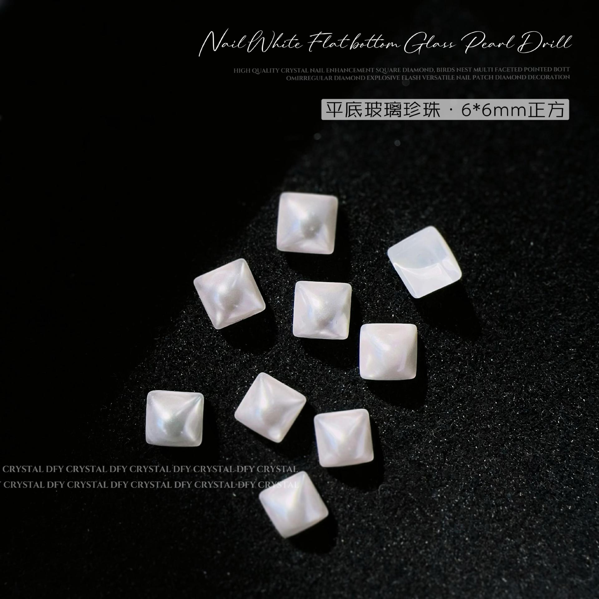 평평한 바닥 유리 진주 6*6mm 광장