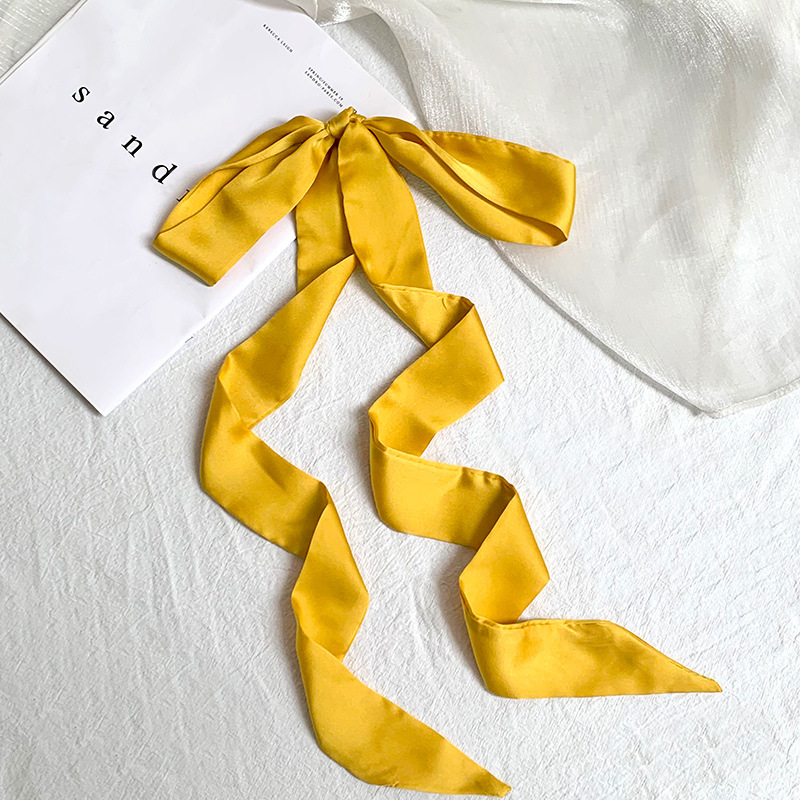 Pañuelo de seda de tira larga, sentido avanzado, nuevo color caramelo, color sólido, bufanda estrecha y versátil, cinta decorativa para el cabello, cinta para atar, cinta
