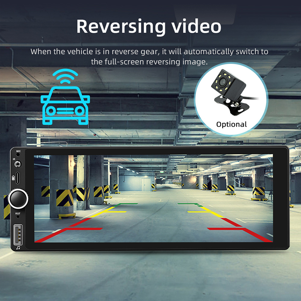 6.86 inch single ingot apple wireless CarPlay car MP5 player IPS screen car FM radio 12V