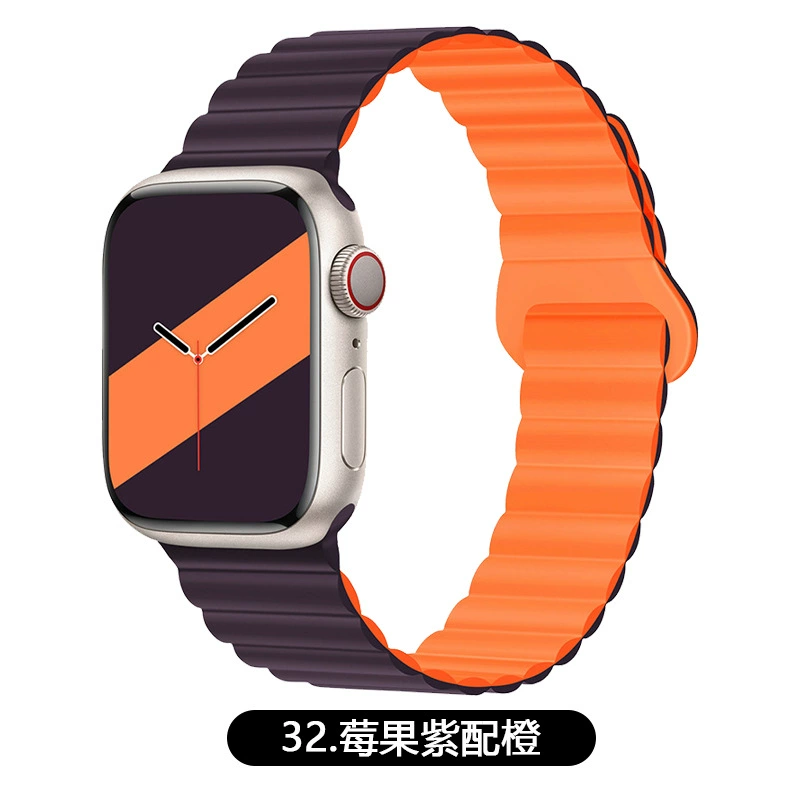 Подходит ремешок Apple Watch двухцветный магнитный силикон IWATCH1-9 поколения/SE