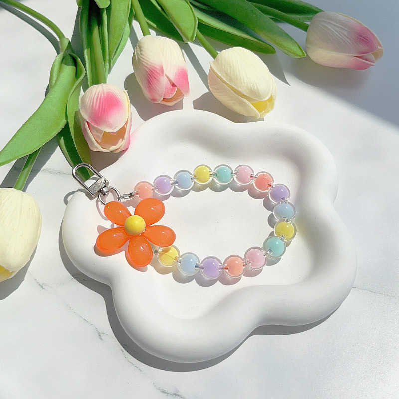 Cadena de cuentas de color flor de naranja