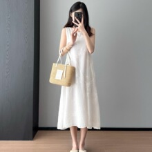 很仙气很女神~重工提花天丝A字版森系无袖连衣裙女25夏新