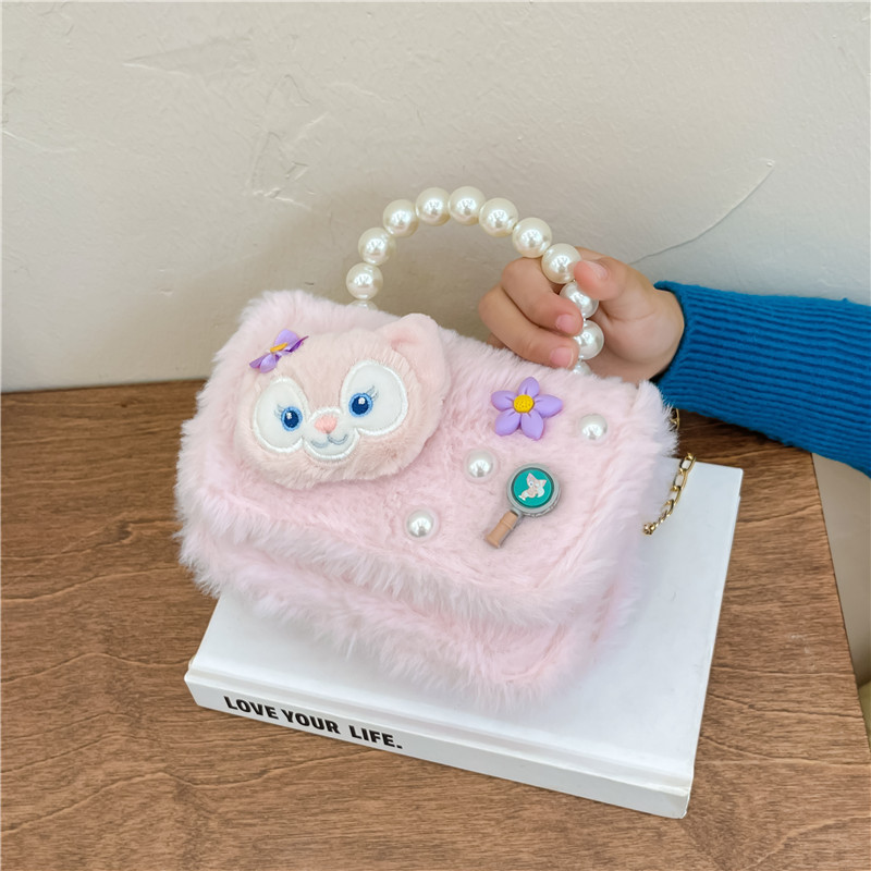 Chanel estilo princesa flor accesorios bolsa conejito bolso de hombro del niño Bolsa de felicitación de Año Nuevo estilo coreano bolsa de mensajero de los niños de dibujos animados