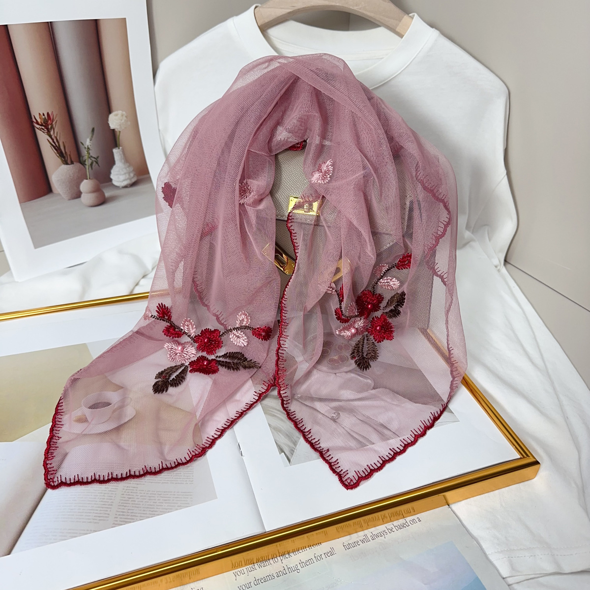 Women's Scarf Square Silk Premium Wholesale Autumn and Winter Cross-border Shawl Scarf Premium Shawl Women 