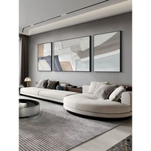 现代抽象客厅装饰画感侘寂风沙发背景墙挂画意式极简三联壁画