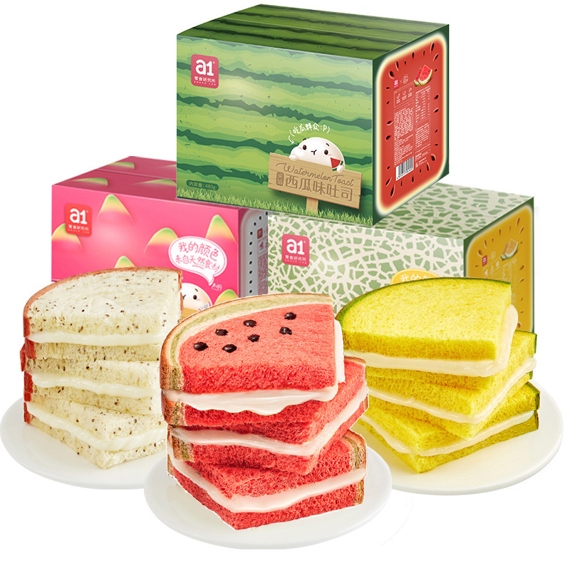 A1 Watermelon Toast Soft Bread 480g Kidsren's Nutritious Breakfast Student Popular Sandwich Toast Snack Cake Pastry A1 Watermelon Toast Soft Bread 480g Kidsren's Nutritious Breakfast Student Popular Sandwich Toast Snack Cake Pastry