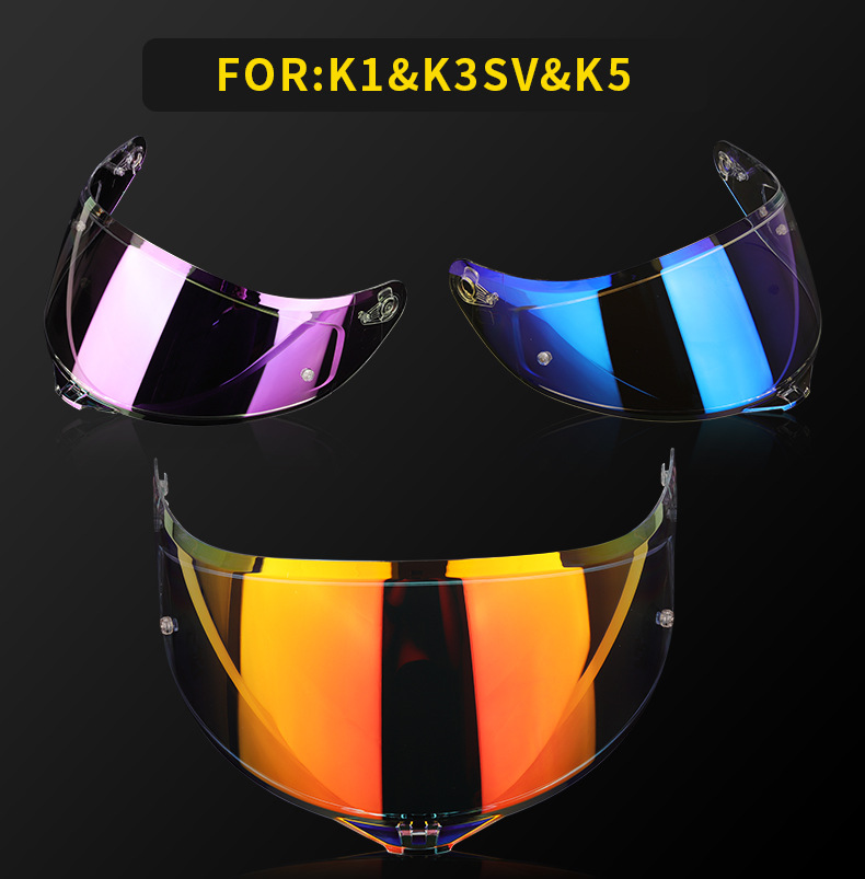 Suitable for Agv Helmet Lenses K1 K3Sv K5 K5S Helmet Lenses, Universal for Day and Night Use, Windproof and Sun Protection