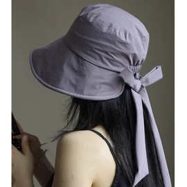 大头围渔夫帽户外速干绑带防晒帽遮阳前长后短大帽檐轻薄防水大码