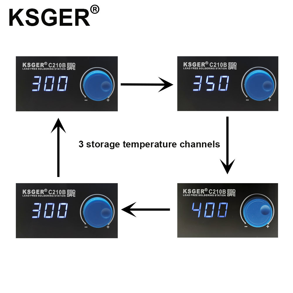 Ksger C210b Estación de soldadura C245 temperatura extrema subida sueño adaptación JBC 210 cabeza de hierro de soldadura 85W150-480C