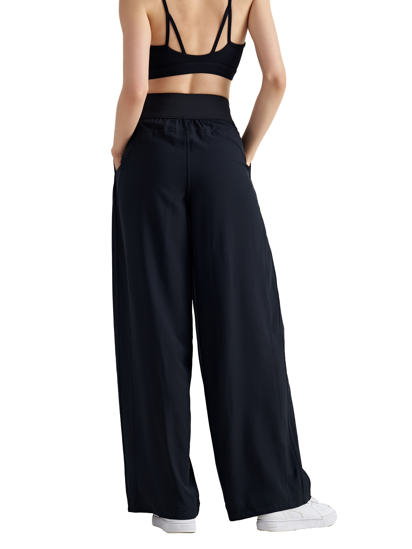 SZ pantalones de yoga con protección solar de estilo fino de verano, pantalones rectos de pierna ancha de cintura alta para mujer, pantalones de fitness sueltos de secado rápido image 5