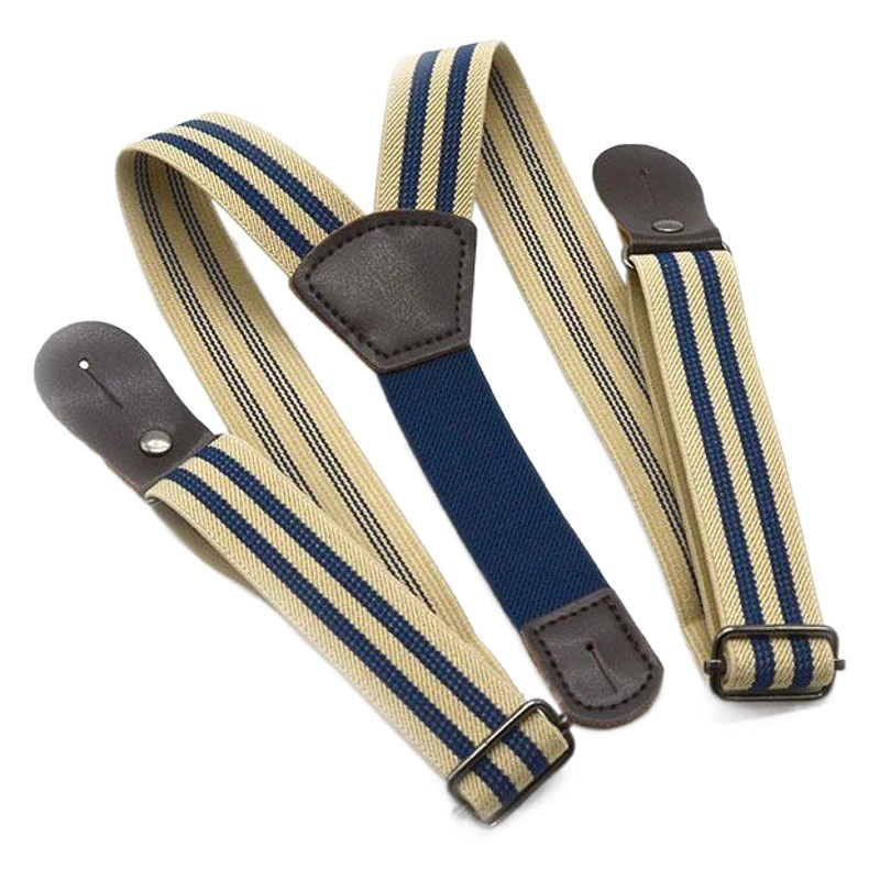 Новый детский зажим в полоску на пуговицах для мальчиков и девочек, Эластичные подтяжки, 3 зажима, регулируемый эластичный плечевой ремень