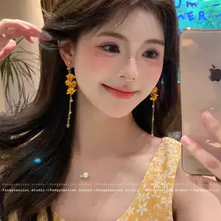 闲庭落桂 仙气桂花长款流苏耳环森系甜美耳环显脸瘦耳饰
