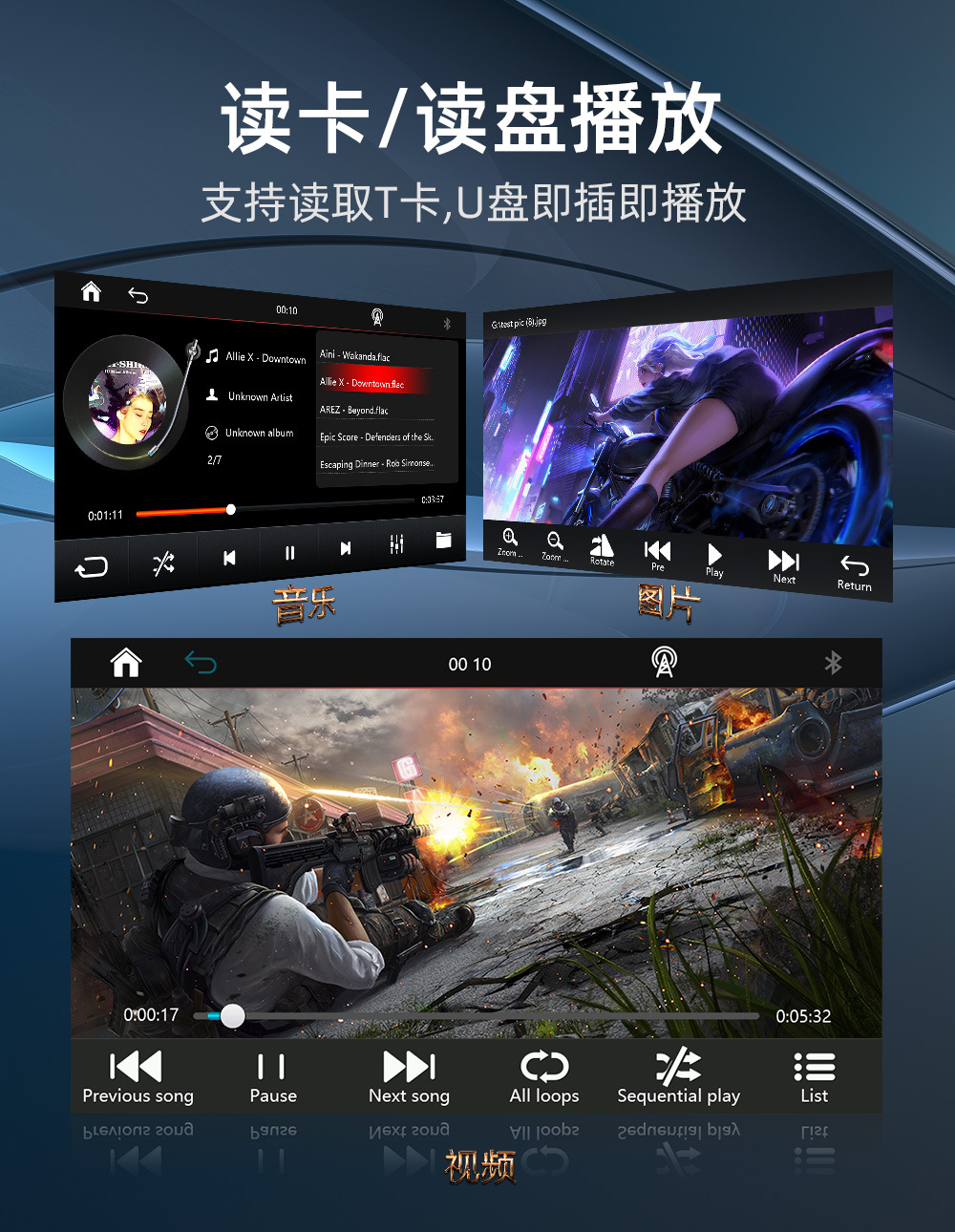 New portable 7-inch Bluetooth car mp5 with camera f133 Wireless carplay driving recorder pnd