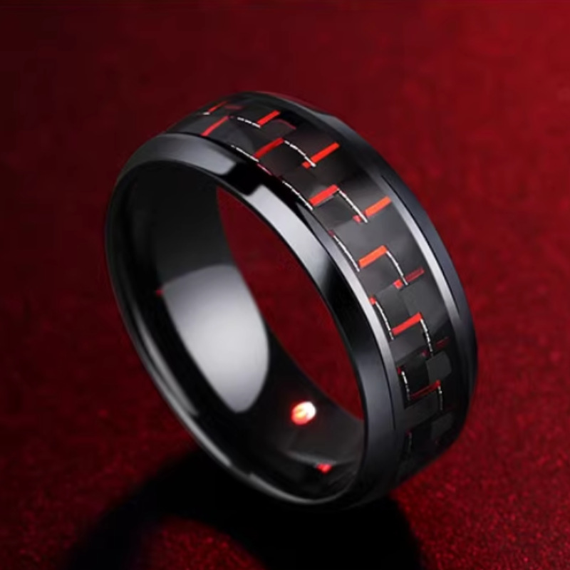Geometric Pattern Unisex Gender Casual Streetwear Geometric Titanium Steel Plating Unisex Rings