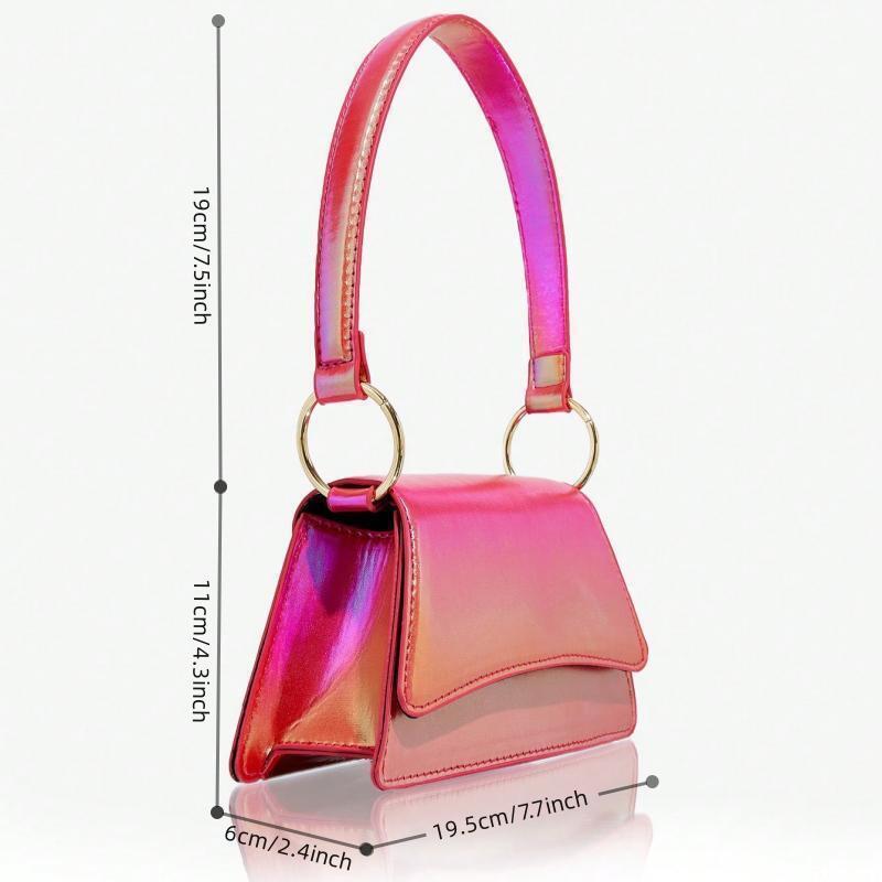 Women's Medium Pu Leather Gradient Color Solid Color Streetwear Square Flip Cover Underarm Bag display picture 6