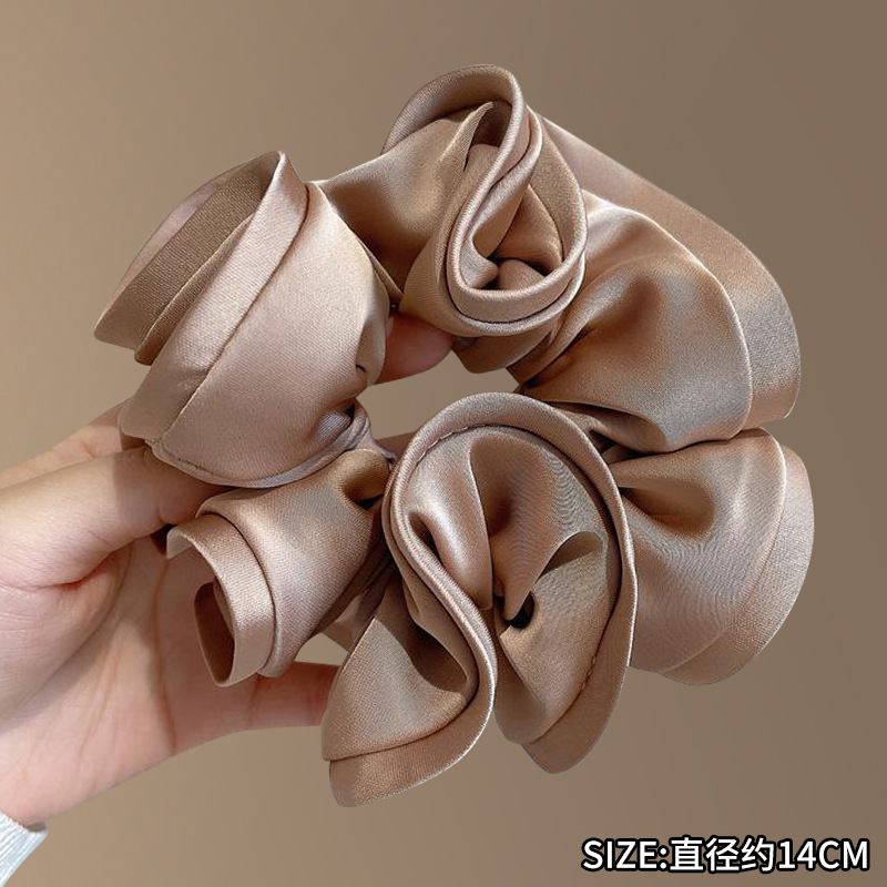 Anillo para el cabello de intestino grueso de gran tamaño coreano, bufanda cuadrada de alta calidad femenina, cuerda para el cabello, banda elástica y duradera, flor de viento perezosa