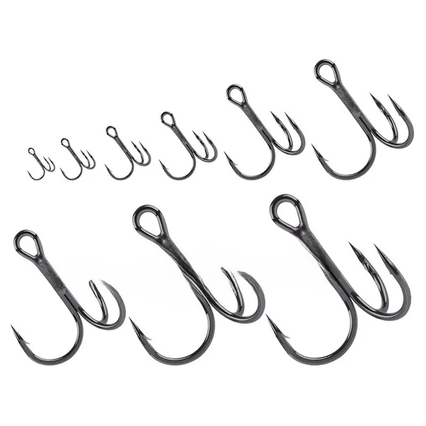 Weihe Sports Black Nickel Three-Anchor Hook with Barbed Three-Hook Lure Bait Fish Hook High Carbon Steel Fishing Hook Factory Wholesale