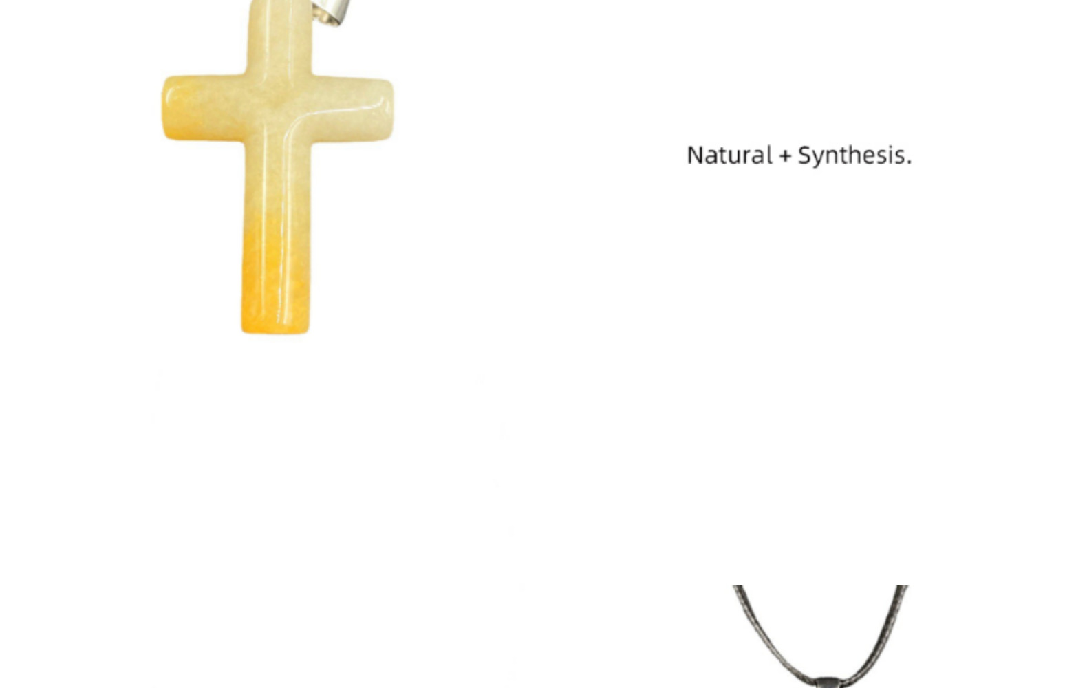 Retro Cross Natural Stone Pink Crystal Handmade Pendant Necklace 1 Piece