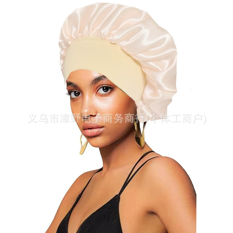 Ночная шапочка с эластичной повязкой, high-density milk silk и состин, регулир. 30 см