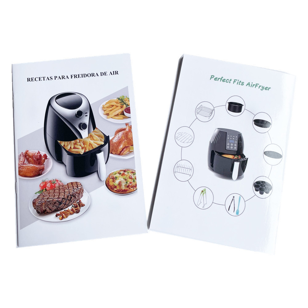 Accesorios de freidora de aire transfronterizos Receta de inglés freidora de aire filete papas fritas pollo asado Camarón pollo pierna receta de comida