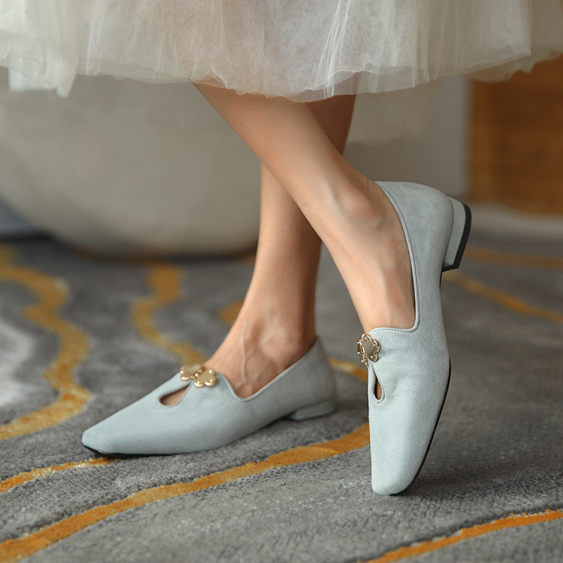 F102404 autumn new foreign trade style comfortable low heel square toe 40-43 casual Single shoes