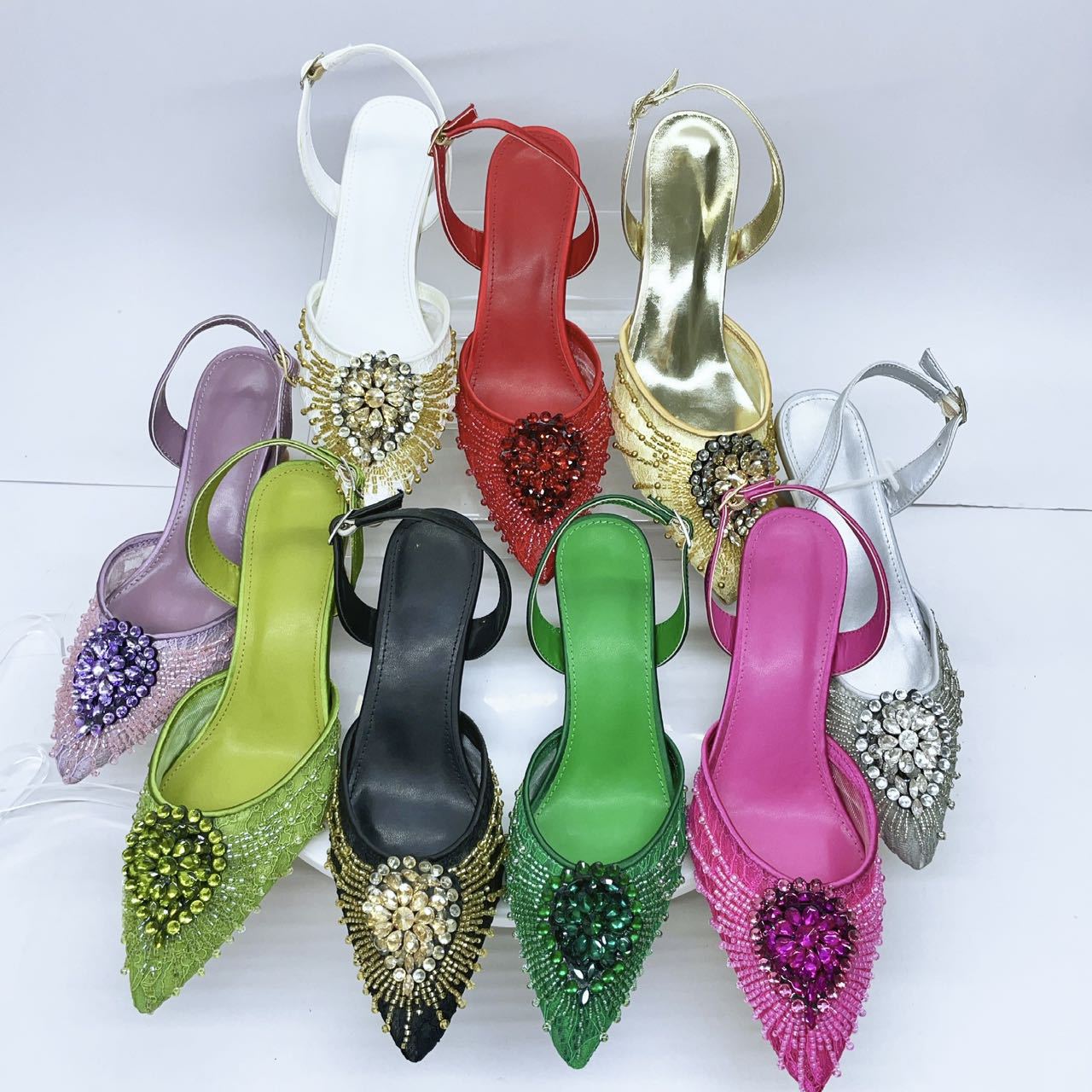 Damen Stiletto Sandaletten Mit Strass Und Clutch Set_voghion.com