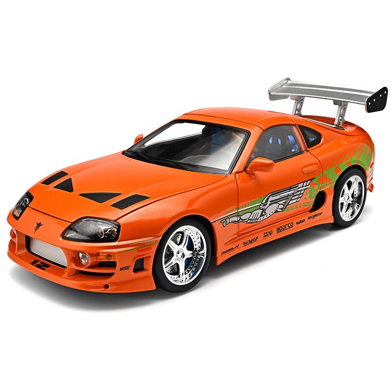 【Boxed】Jinlifang 1:24 Toyota A80 Bull Demon Alloy Car Model Pull-Back Sound and Light Toy, Bestseller in Cross-Border Sales