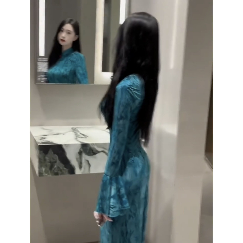 【工場直売】新中国式気質淑女優しい風女秋の新作ワンピースが着痩せしています。|undefined