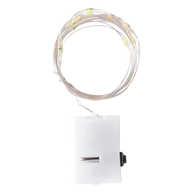 Yang WA Cadena de luz LED decoración de la torta de la flor pequeña caja blanca Cadena de luz de tres velocidades de atenuación de color de luz caja de regalo Luz de cadena decorativa