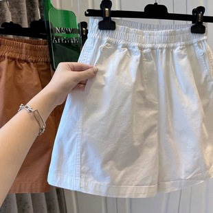 Foreign Trade Casual Versatile Wide-Leg Shorts for Women 2025 Summer New Style Loose Slimming Look Comfortable High-Waisted Hot Pants Three-Quarter Pants