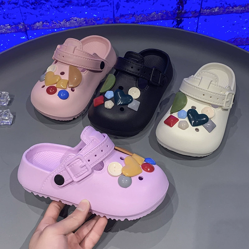 Трансграничные дети 2025 Летняя новая декоративная пещерная обувь