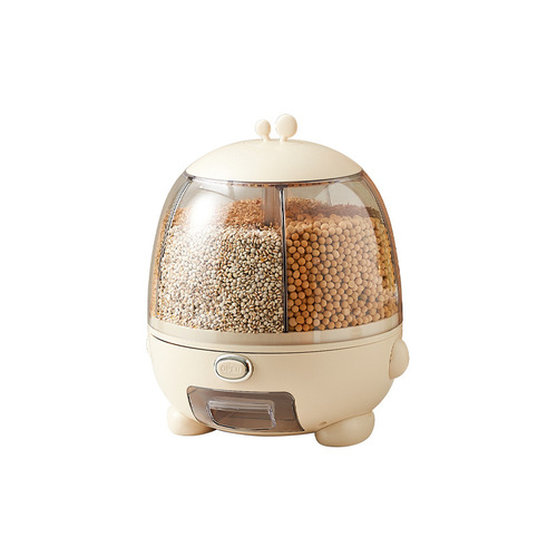 New creative insect-proof and moisture-proof rotating compartment automatic rice-discharging grain storage tank large-capacity wholesale rice bucket
