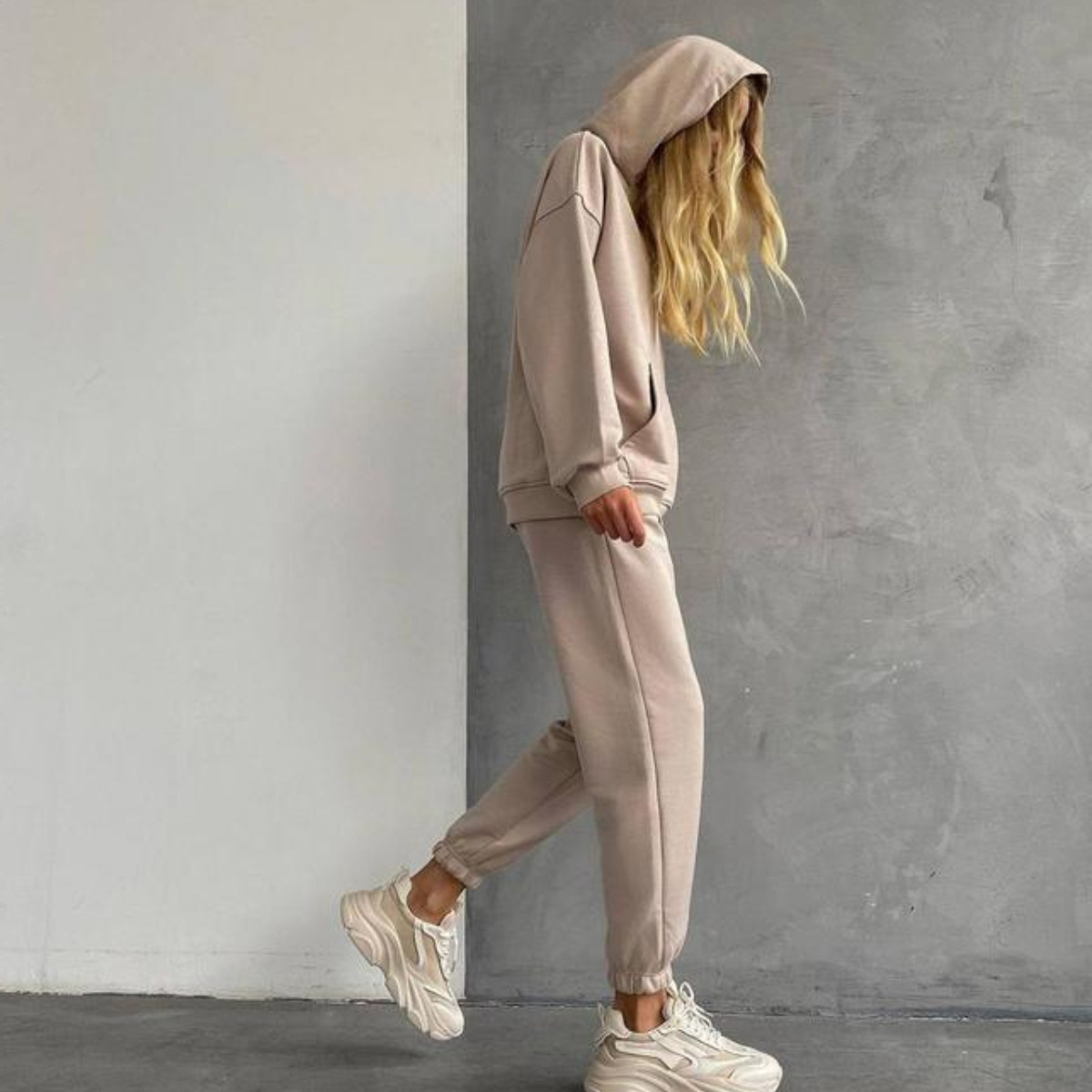 Damen Hoodie Langarm Kapuzenpullover Mit Taschen Einfarbig Casual_voghion.com