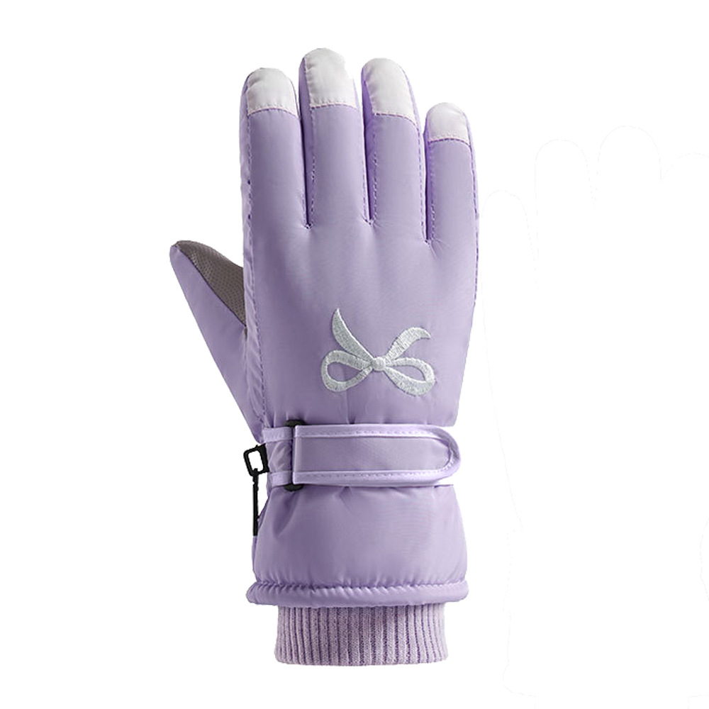 Guantes de esquí de invierno con terciopelo grueso para mujeres al aire libre a prueba de viento a prueba de salpicaduras a prueba de deslizamiento con pantalla táctil guantes cálidos