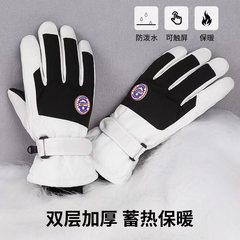 スキー手袋の男性女性は冬にベルベットをつけて保温した屋外で電気自動車のタッチパネル防水滑り止め手袋に乗る