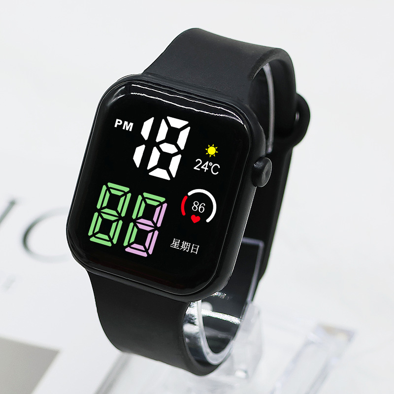 Ventas directas nuevas luces de colores pequeños cuadros pareja relojes de moda deportivos LED relojes electrónicos estudiantes electrónicos