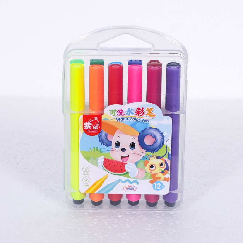 Set de 12/24 Pinceles Acuarela Triangulares – Lavables para Niños y Estudiantes