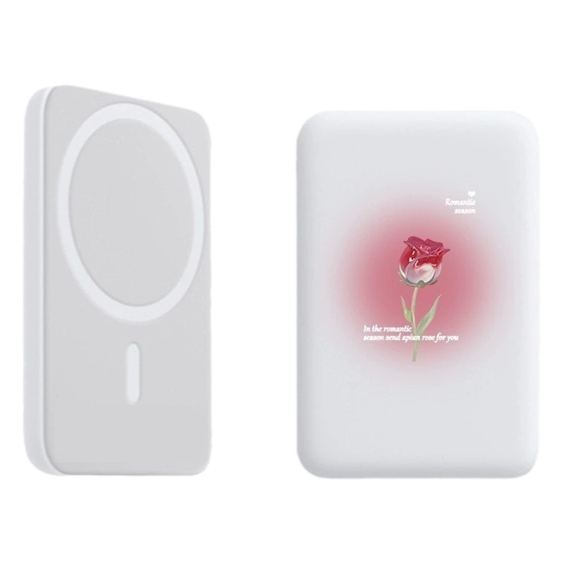 Magsafe магнитный беспроводной внешний аккумулятор Защитный чехол для Apple матовый белый японский и корейский тюльпан