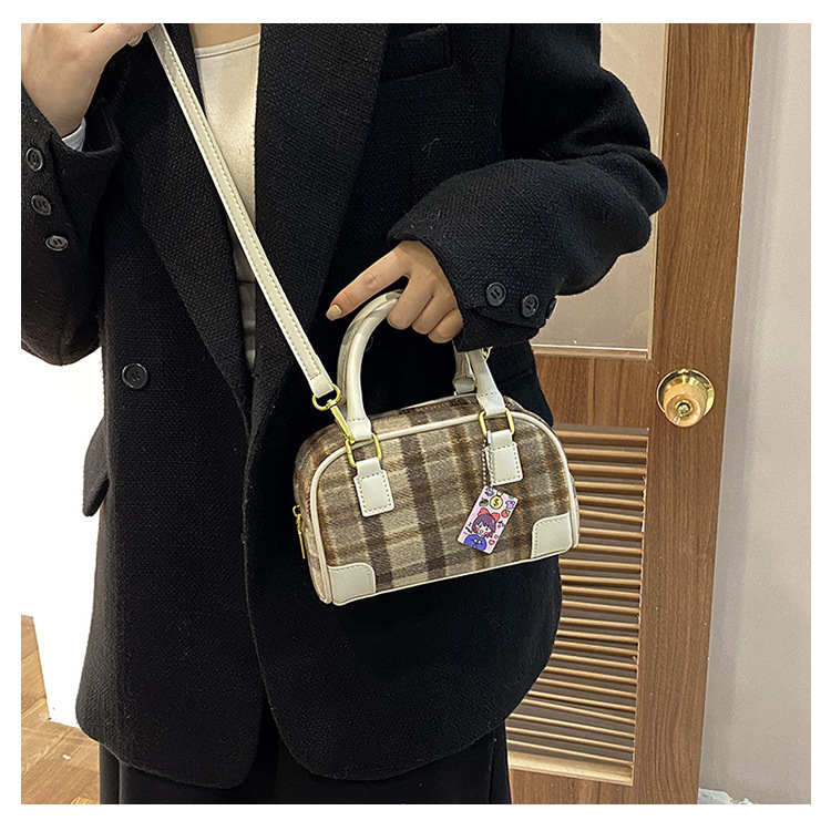 Borsa a tracolla a quadri per donna, elegante borsa a spalla tartan_voghion.com