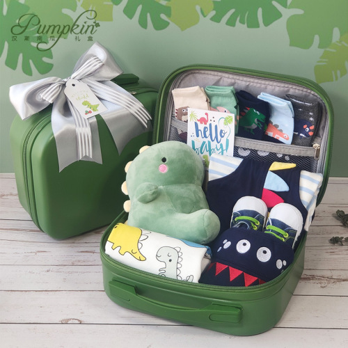 Baby Dinosaur Era Handbag Gift Box Spring Summer Autumn Newborn Gift Shoes Clothing Plush Set
