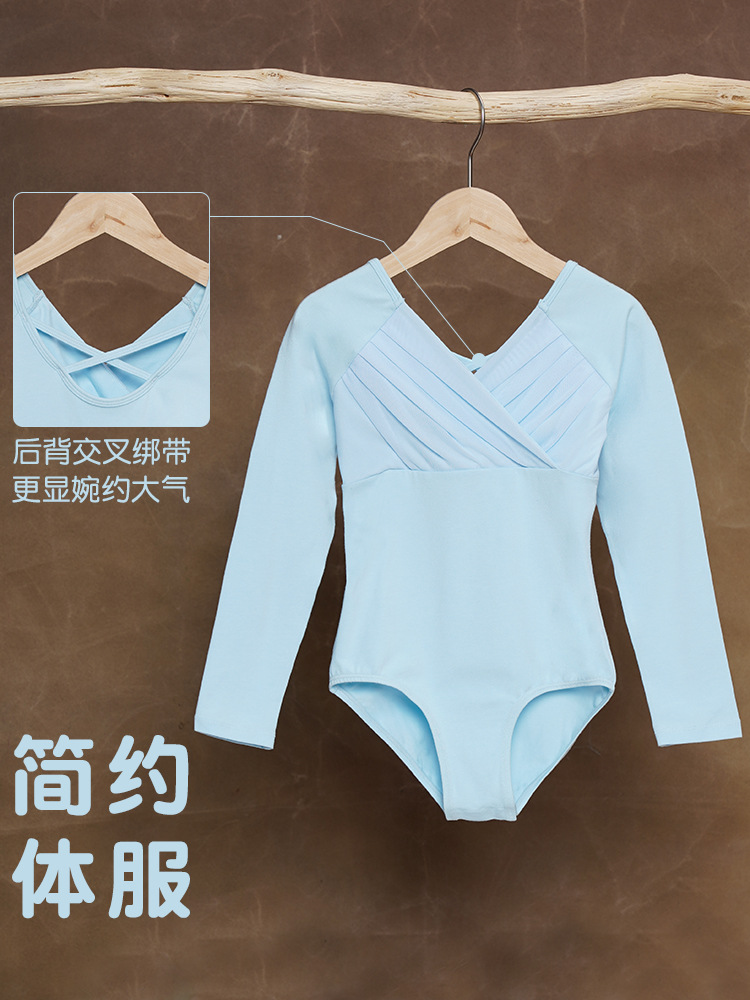 Ropa de baile para niños, primavera y otoño, temperamento de manga larga, ropa de entrenamiento para niñas, danza china, ballet, ropa de gimnasia, ropa de baile