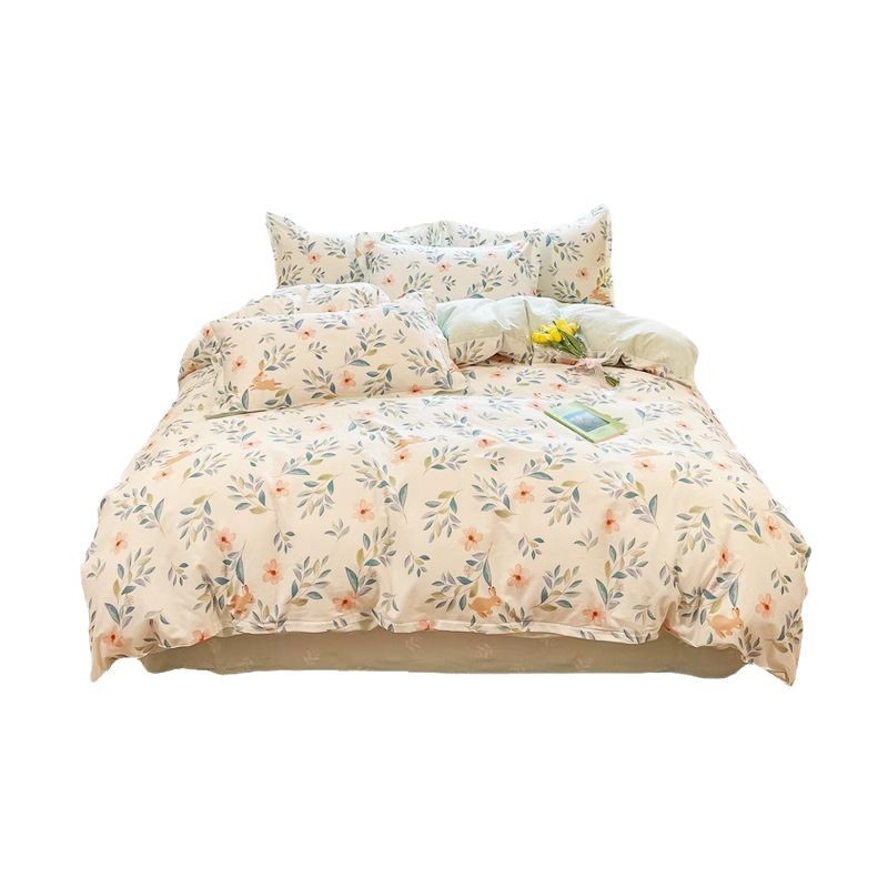 100 algodón cuatro piezas cubierta de cama 2025 nuevo dormitorio de estudiantes sábanas de tres piezas cubierta de cama