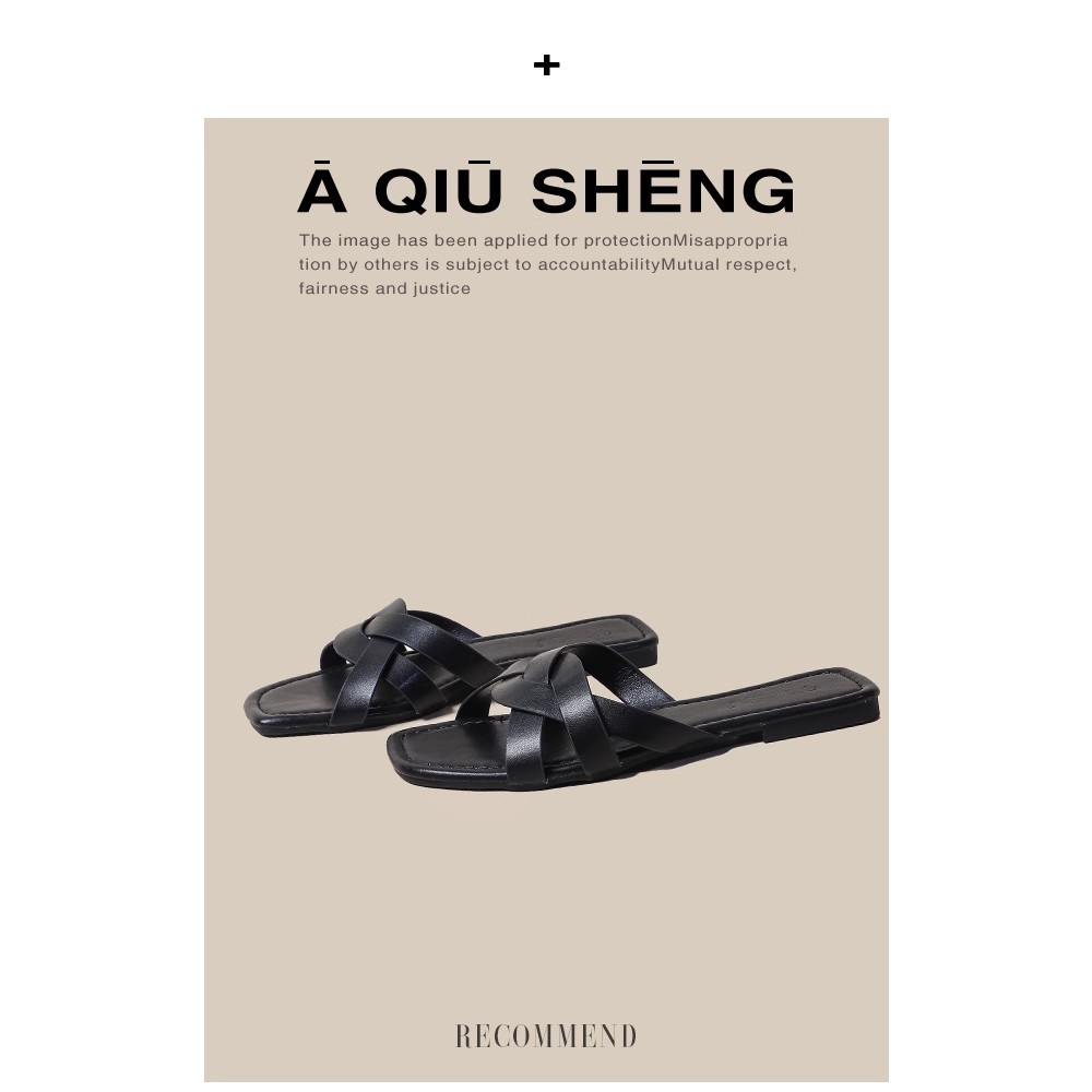 Pantofole a fondo piatto Le donne indossano sandali romani intrecciati dal nuovo design estivo Infradito in morbida pelle stile fata_voghion.com